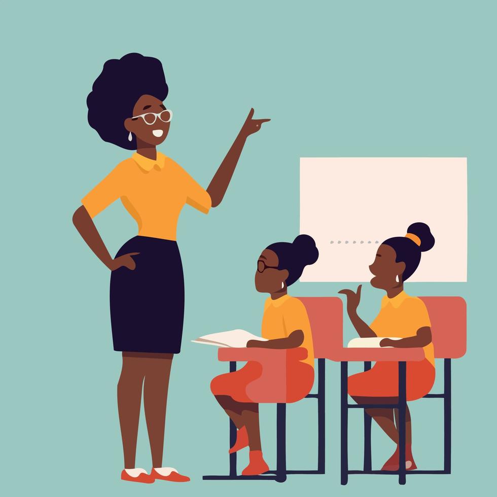 black woman teacher students